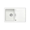 Quadron OWEN 111 GraniteQ zlewozmywak z syfonem Push 2 Open 1-komorowy z/o (760x500x215; kom. 330x430) snow white / elementy stalowe HQO7650U1BS